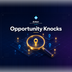 Opportunity Knocks graphic with a magnifying glass over one highlighted map pin