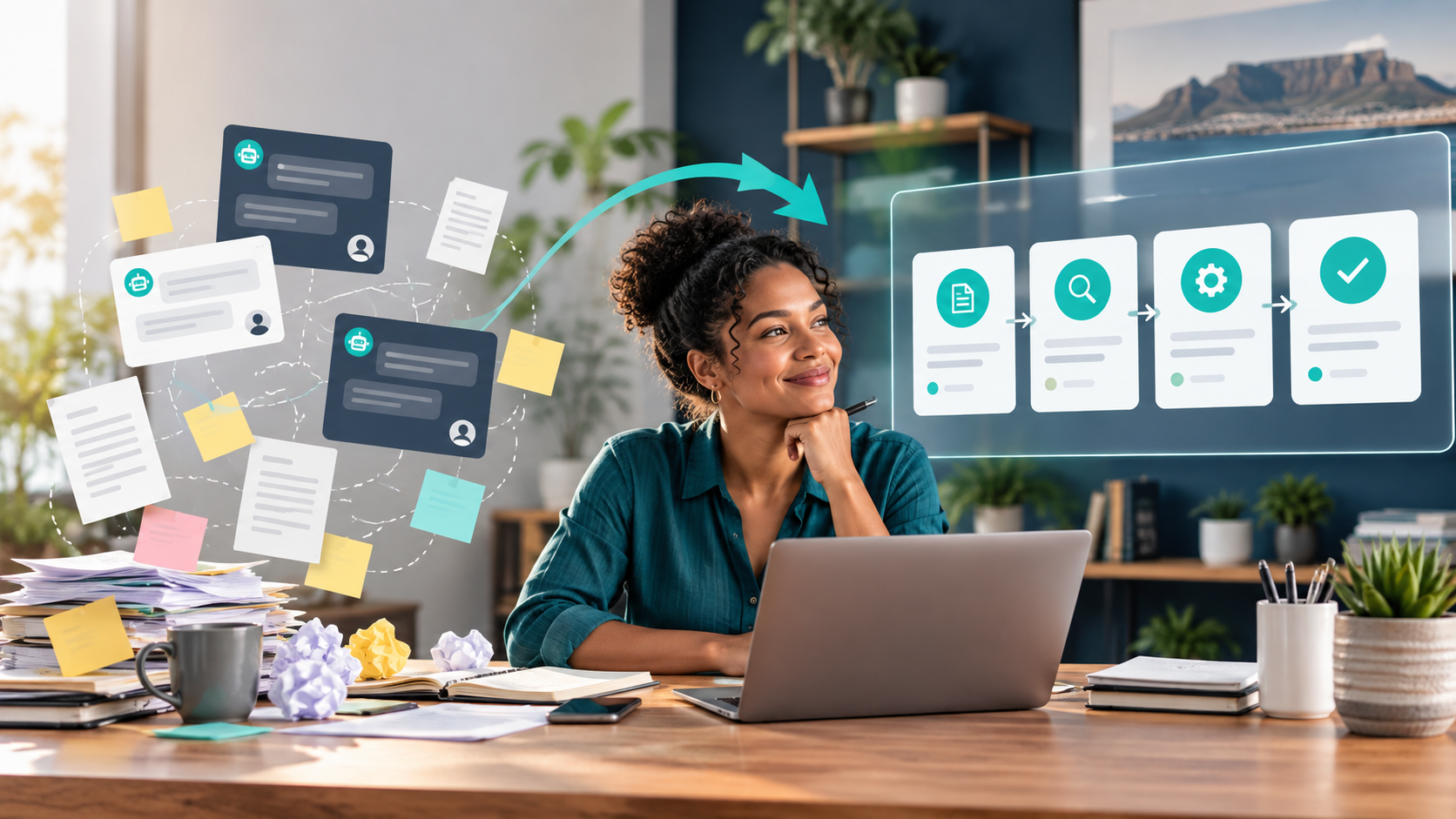 Small business owner organising multiple AI tools into one clear workflow