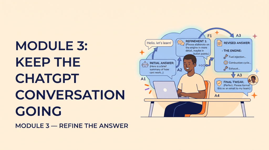 Connected ChatGPT conversation showing follow-up questions and replies