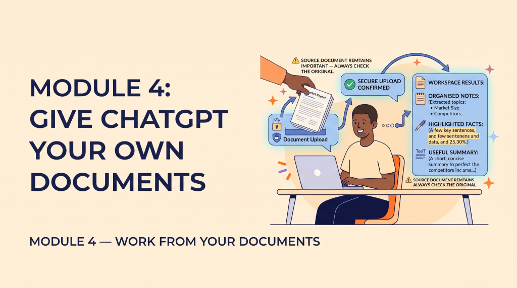 User adding documents to ChatGPT to organise and summarise information