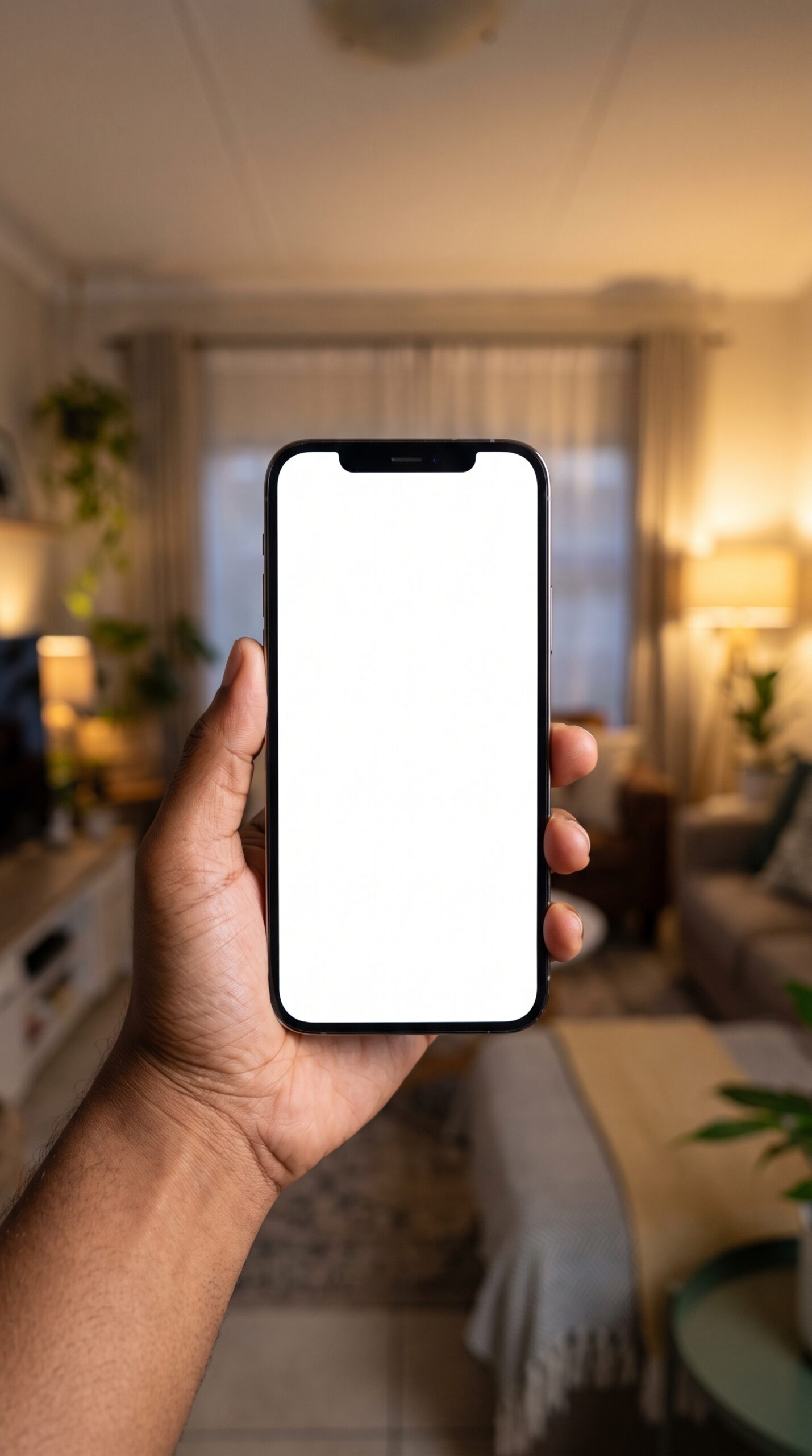 Illustration of a hand holding a phone with a blank screen, used for the Everyday AI suspicious-text guide.